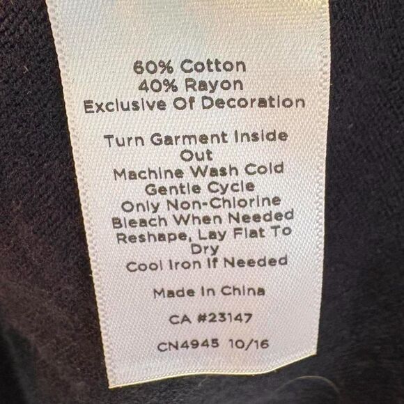 Talbots Navy Embroidered Preppy Charming Cardigan Tennis Golf Classic Knit sz L - Picture 8 of 8